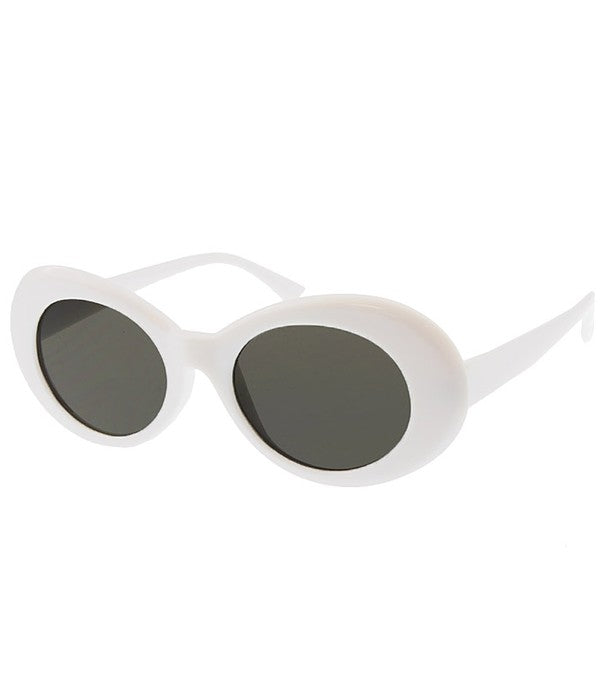 Bubble Frame Sunglasses in White/Black