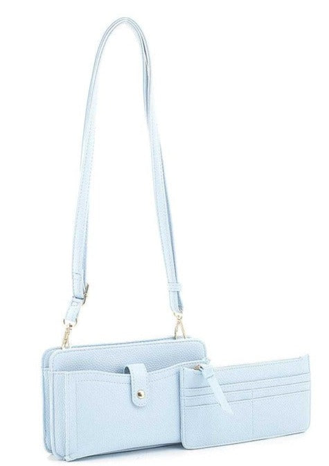 Light Blue Wallet Crossbody Bag