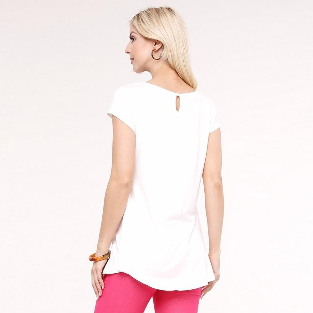 Basic Solid White Short Sleeve Top