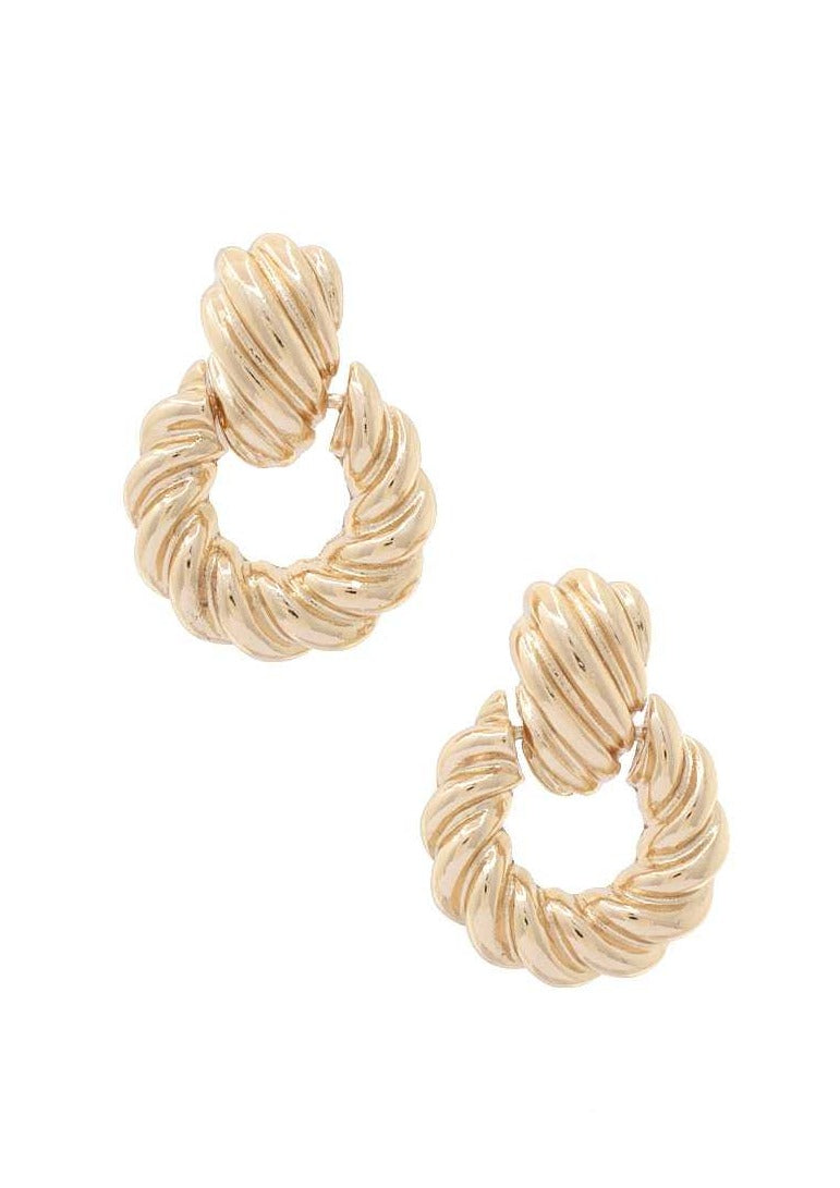 Croissant Gold Post Earring