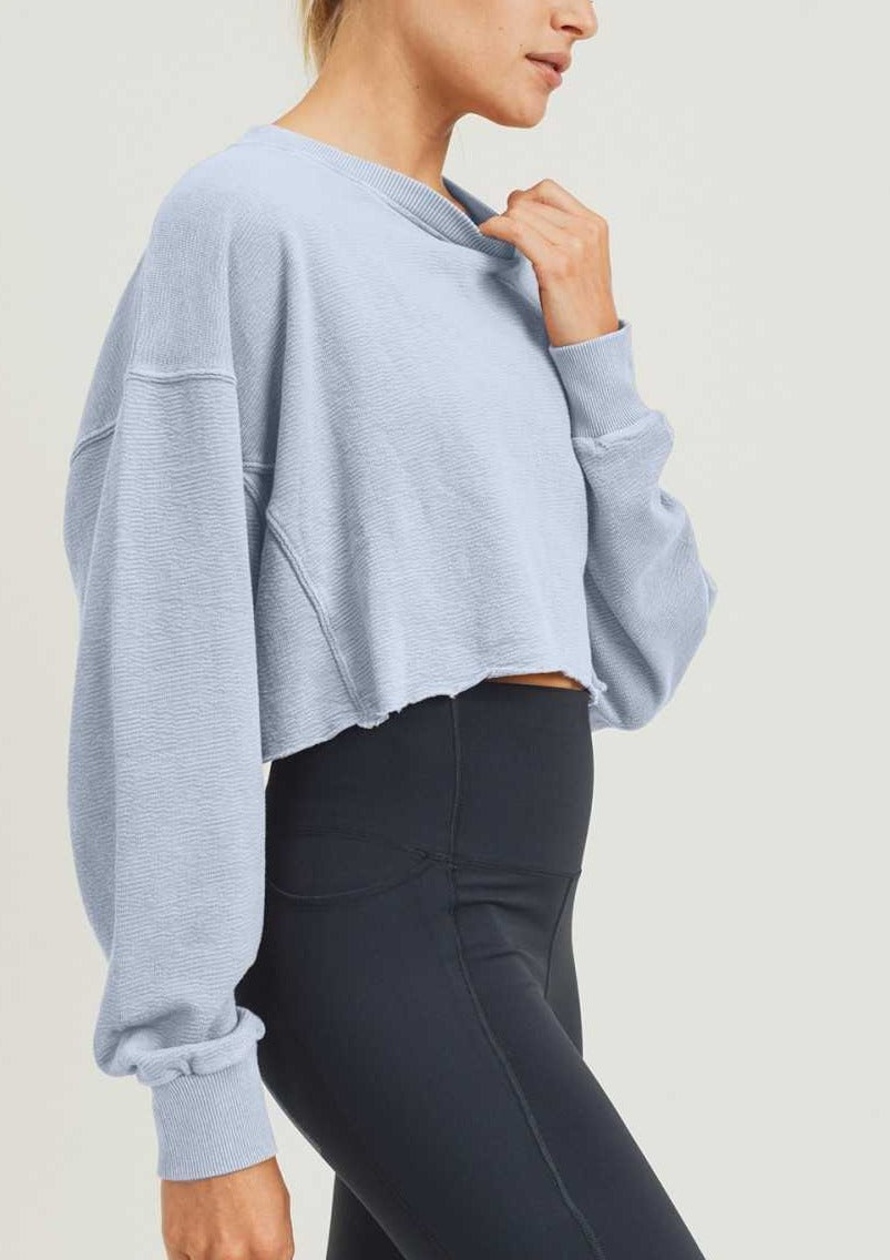 Jackie Cropped Mineral Wash Pullover