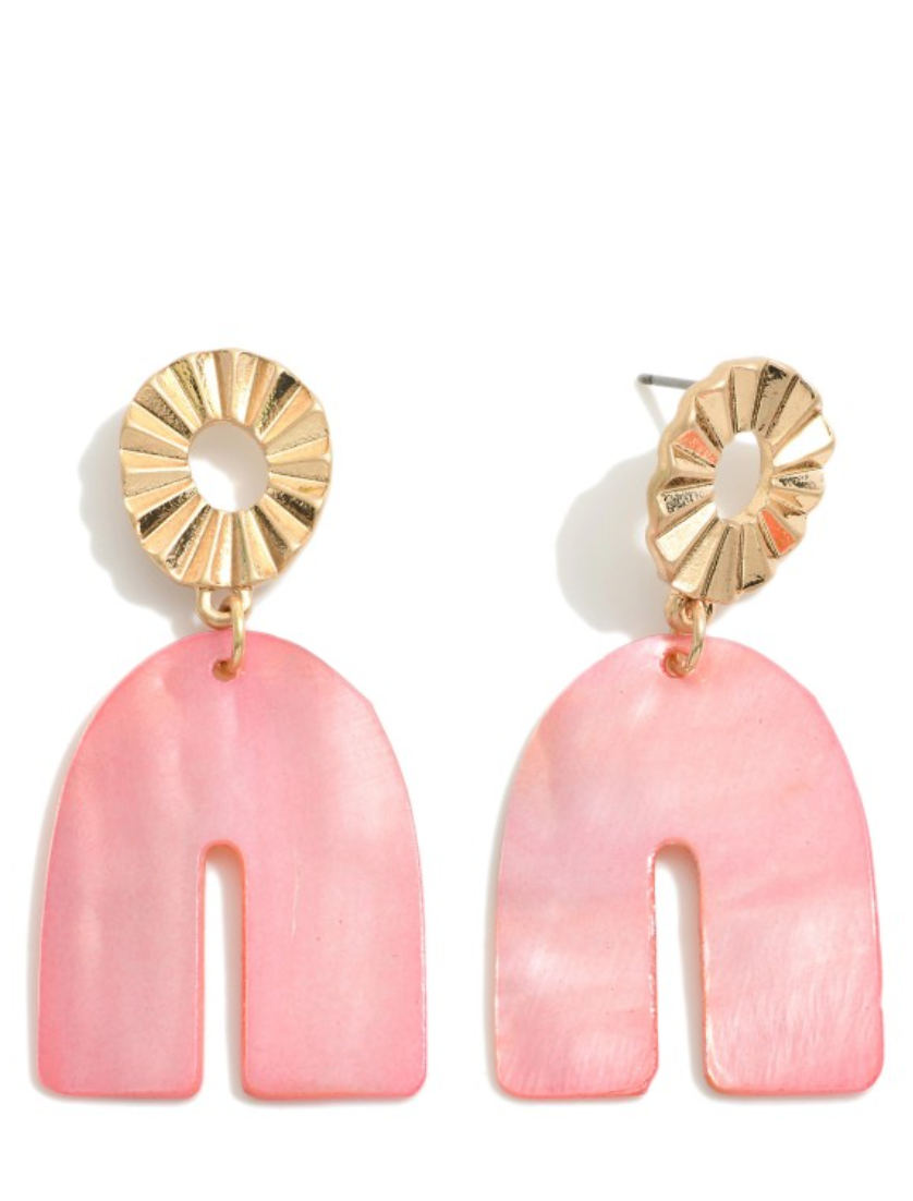 Shell Plate Arched Drop Earring
