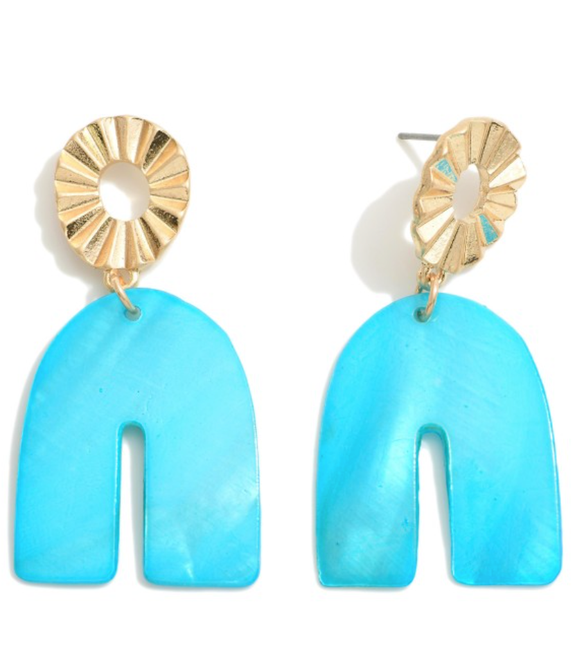 Shell Plate Arched Drop Earring
